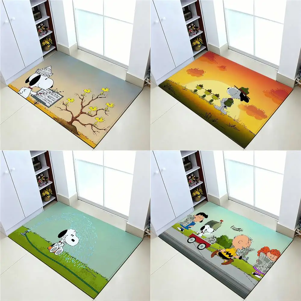 Klassischer Cartoon Snoopy Teppich Badezimmer Rutschfeste Matte Türmatte Heimdekoration Eingangsmatte Kratzfeste Fußmatte