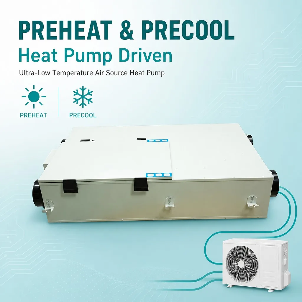 TFAC Ceiling Mounted ERV With Preheating Precooling Left Right Orientation Optional 200-500 M3/h For Whole House