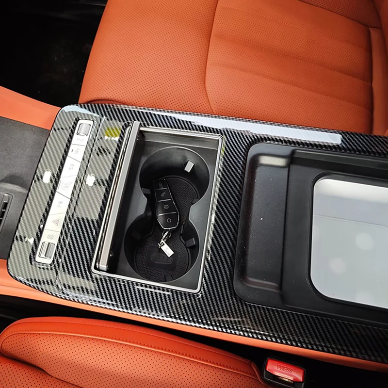 

Car Styling Center Console Gear Shift Frame Decoration Cover Trim For BYD Tang 2025 Carbon Fiber Color Interior Accessories