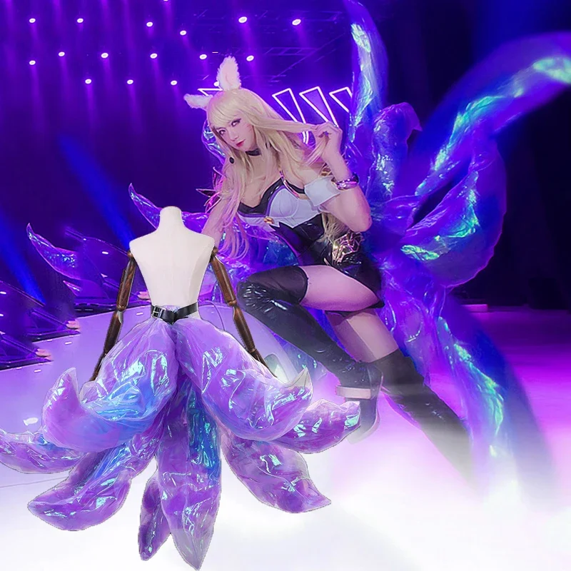 

Game LOL KDA Ahri Cosplay Costume Sexy Fox lol Ahri Nine Tailed One Tail K/DA Ahri Tail Wig in Stock Cosplay nine tailed fox