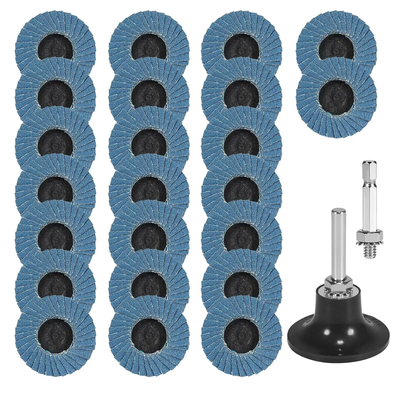 

23PCS 2 Inch Flap Discs with Holder, 40/60/80/120 Grit for Rust Removal, Finishing, Polishing