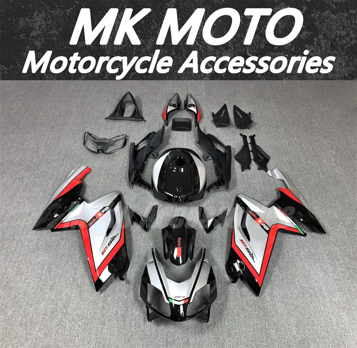 

Moke moto Motorcycle Fairings Kit Fitfor Aprilia Rs125 2006 2007 2008 2009 2010 2011 Bodywork Set Abs Injection Silver Black Red
