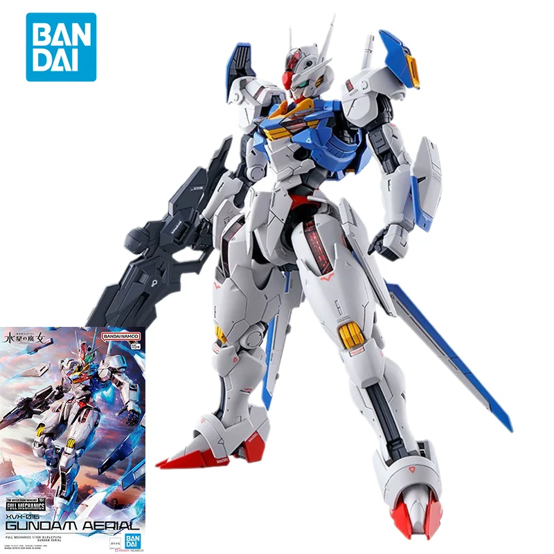 

Bandai Original GUNDAM Anime Model FULL MECHANICS 1/100 XVX-016 GUNDAM AERIAL Action Figure Assembly Model Toys Gifts for Kids