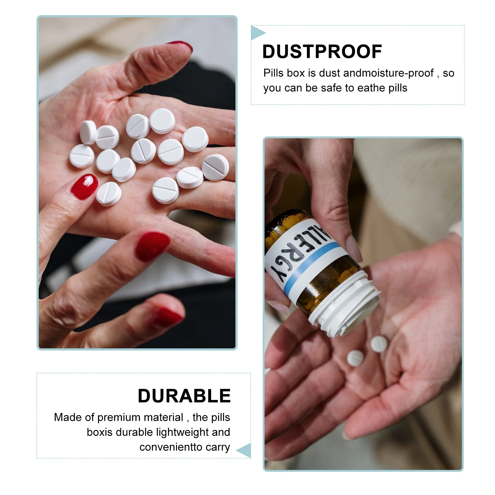 

7Pcs Transparent Round Mini Medicine Organizer Stackable Small Storage Cases Travel Container Portable Daily Use