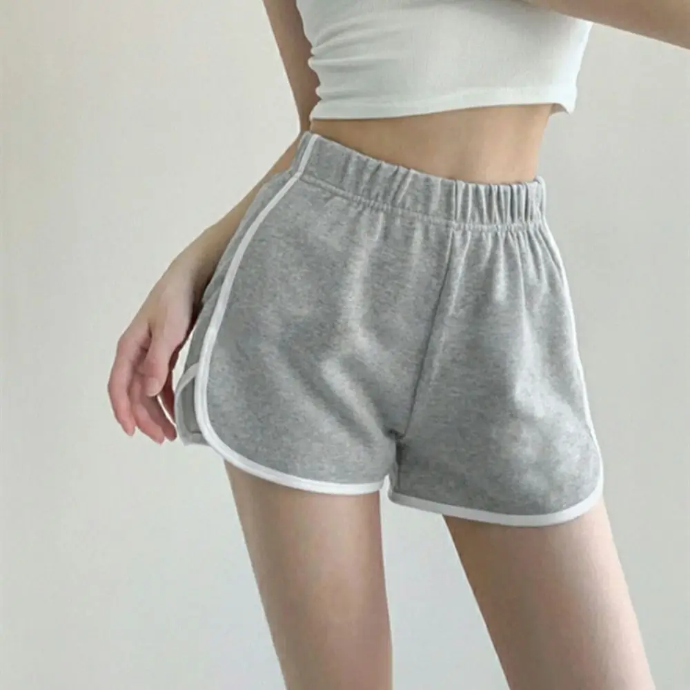 

Simple High Waist Wide Leg Shorts Loose Fitness Sport Shorts Ins Style Sweatpants Mini Short Pants Ladies