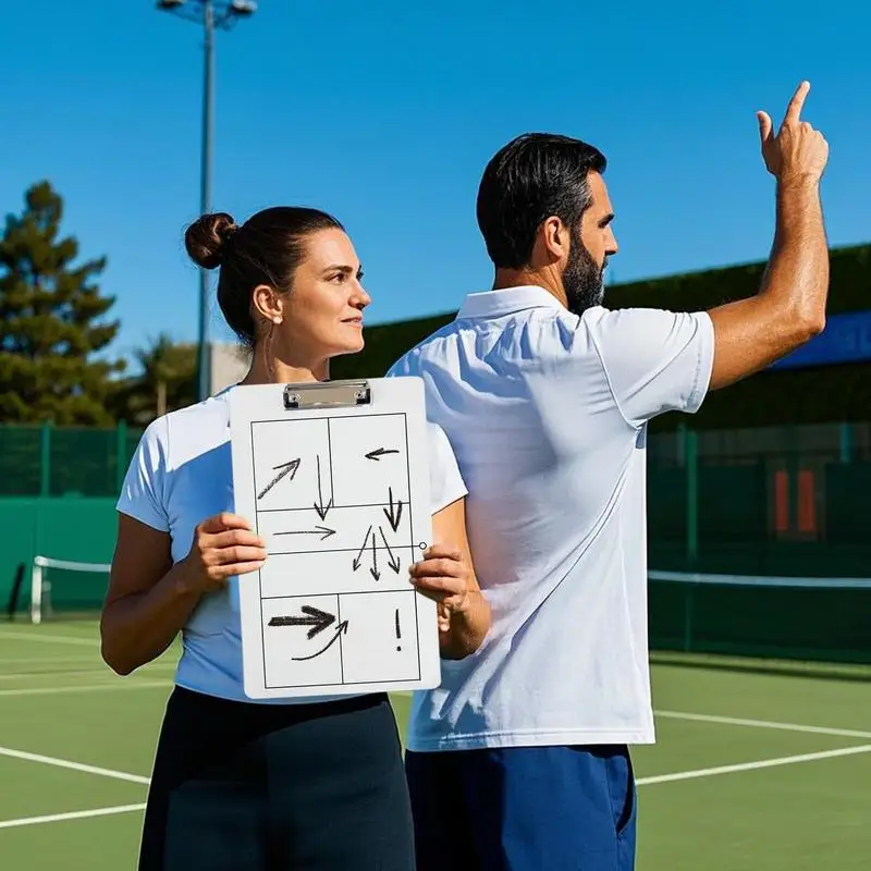Pickleball Training Board Erasable Coaching White Board Robust Construction Training Aid Equipment For Competition Data Analysis
