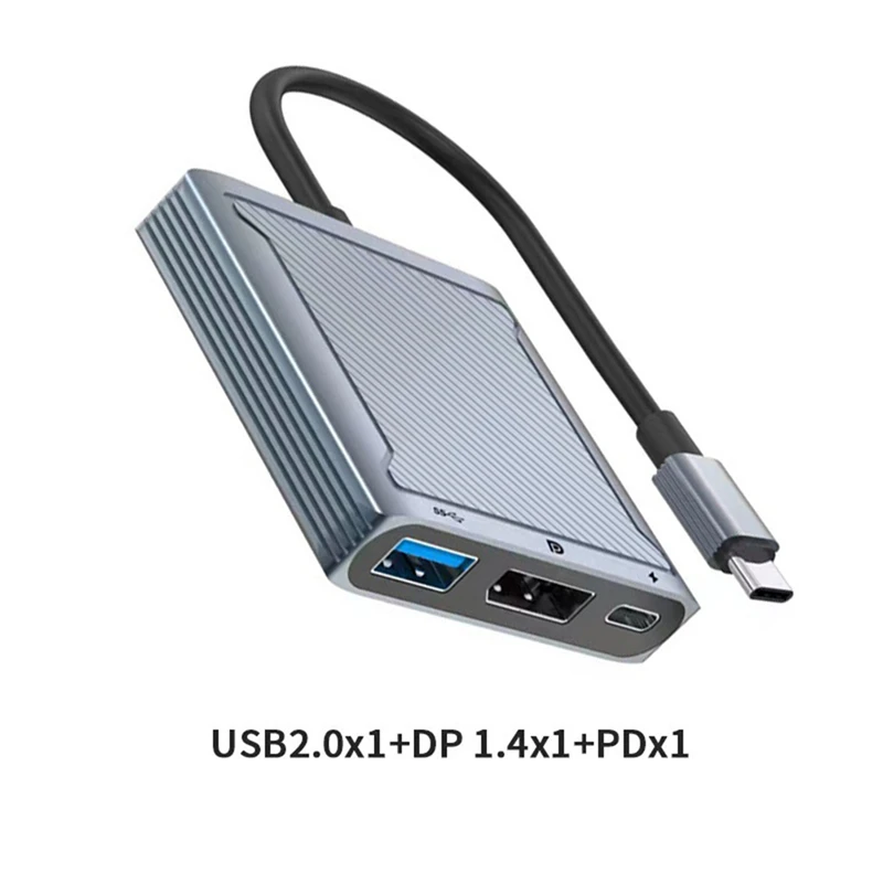 

Кабель 3 в 1 для USB-C — DisplayPort 8K 60 Гц USB C — DP 144 Гц с функцией док-станции-концентратора для типа C-A86Z