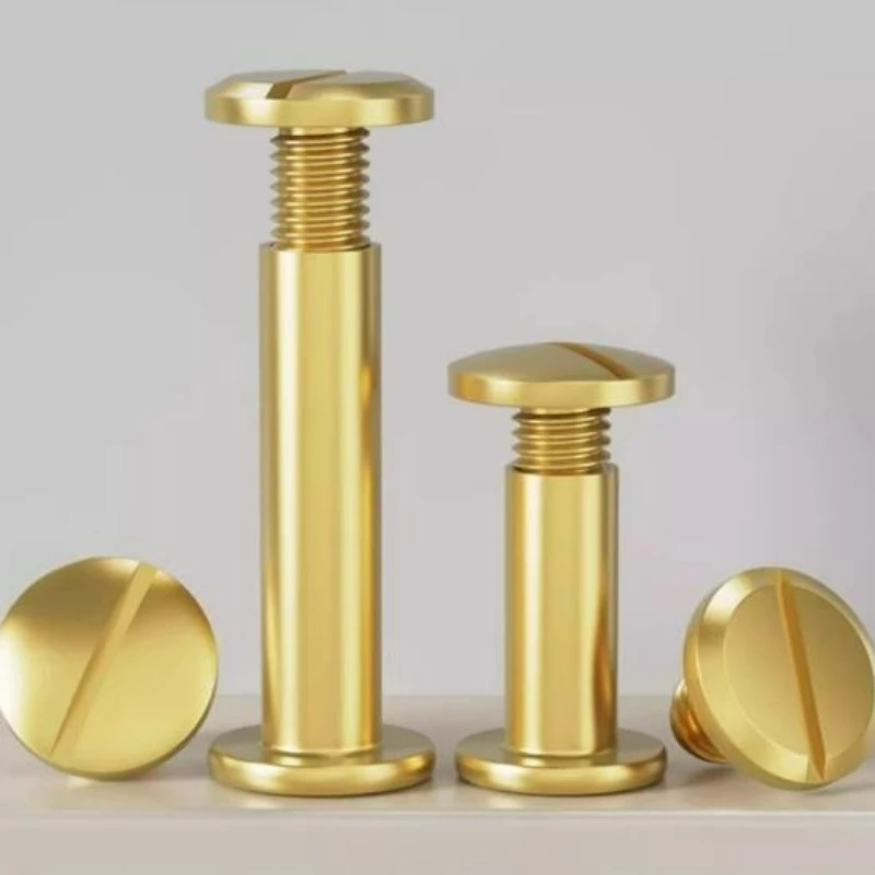 20Sets Brass Double Round or Flat Head 8mm 10mm Rivets Copper Luggage Leather Metal Craft Solid Belt Strap Screw Nail Rivet