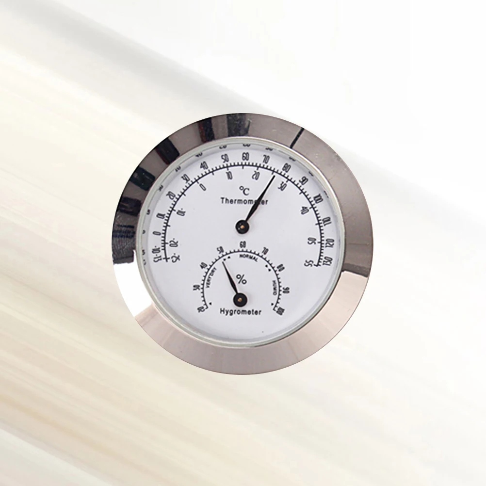 

Violin Hygrometer Thermometer Humidity Temperature Gauge for Guitar Case Home Office Round Compact Fahrenheit Centigrade Metal