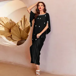 Morocco Abaya Women Elegant Muslim Diamonds Long Maxi Dress Turkey Kaftan Party Gown Dubai Evening Jalabiya Caftan Eid Ramadan