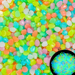 100pcs 0.8-1cm Colorful Glowing Rocks for Aquarium Decoration Glow in The Dark Pebbles