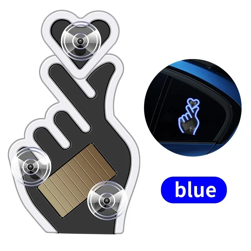 Car Love Light Solar Wireless Decorative Light LED Warning Light Triangle Window Rear Window Bixin Car Atmosphere Light