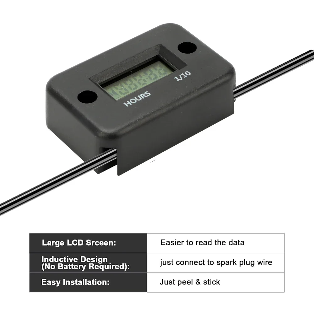 أجزاء الدراجة النارية مقاييس المحرك الموقت ساعة العمل متر مقاوم للماء شاشة الكريستال السائل الرقمية الوقت Gause ل Atv قارب موتو الآلات