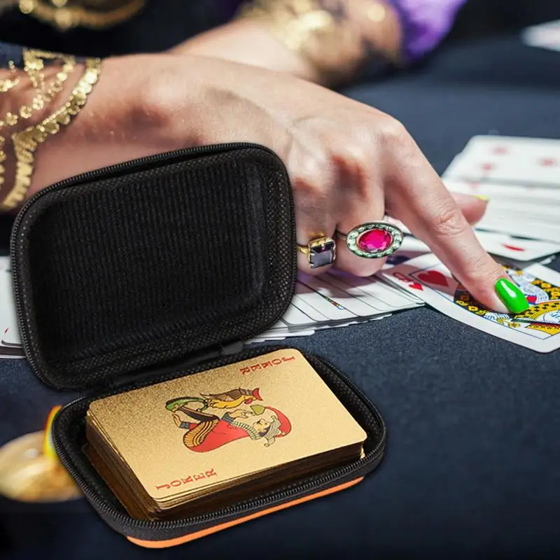 Card Deck Case Waterproof Small Playing Card Box With Soft Lining Organizing Case With Zipper Portable Storage Box