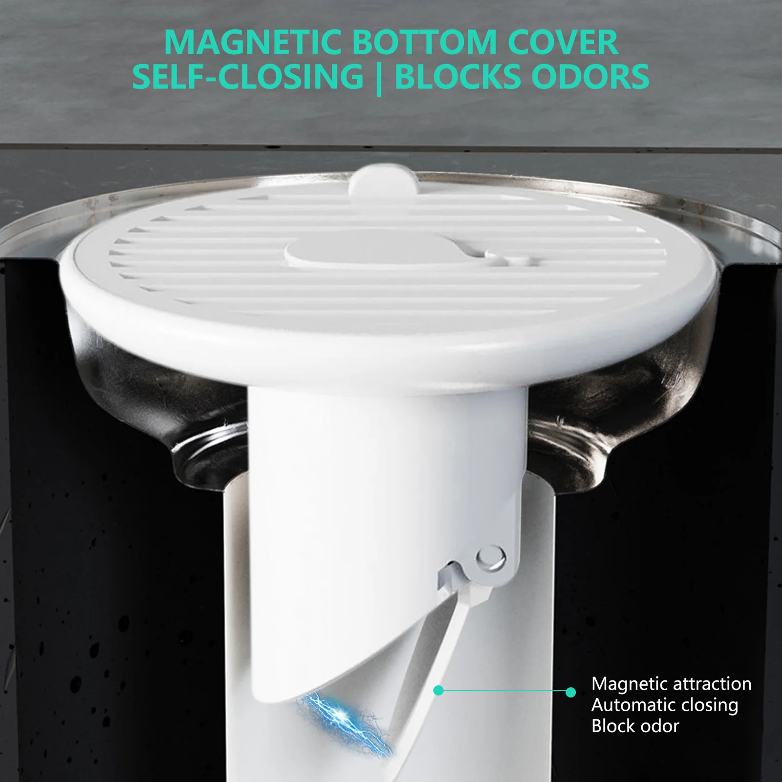 

Дренажный фильтр для душевой зоны - заглушка для слива с защитой от запаха (белый, L)