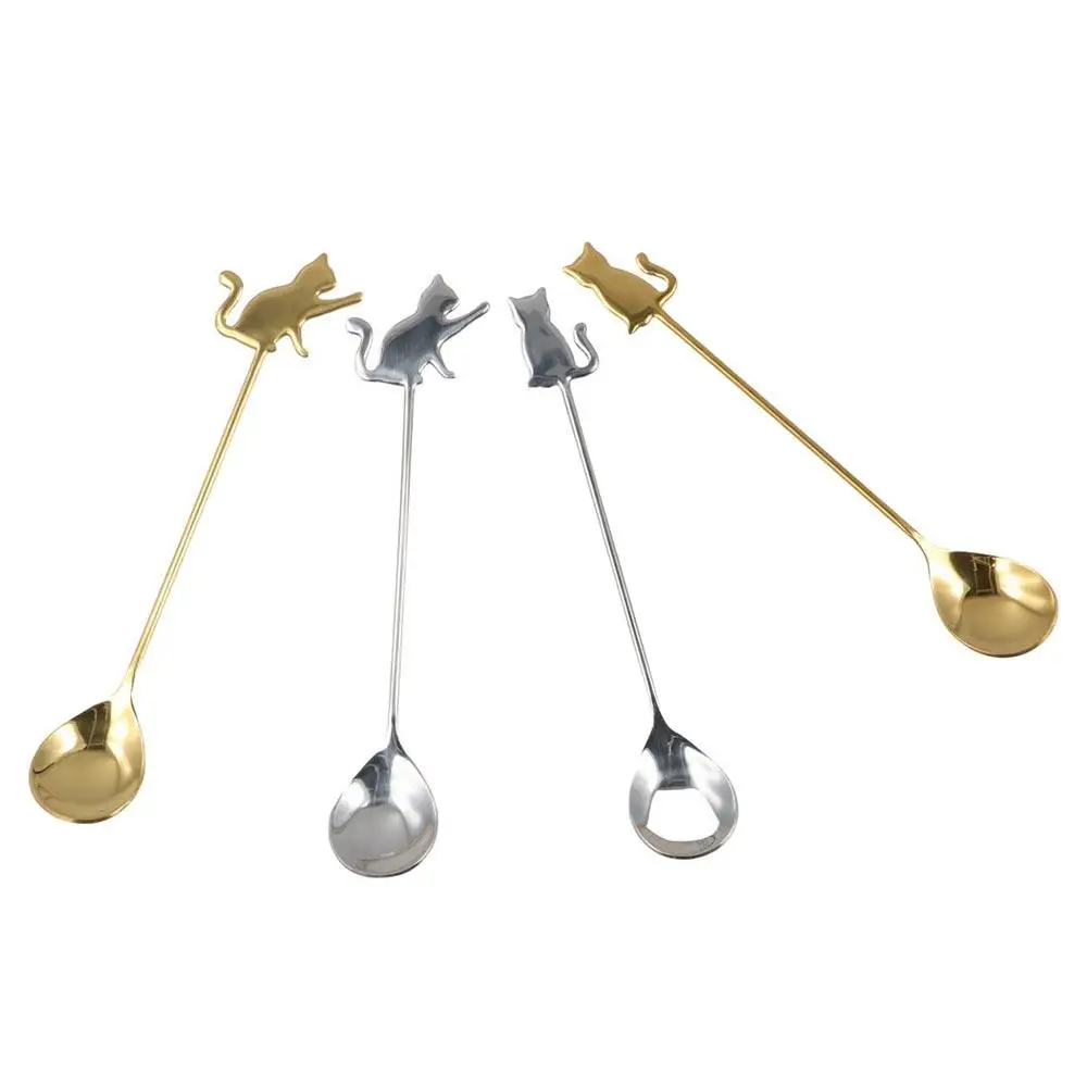 

Fruit Ice Cream Mixing Home Fish Cat Teaspoon Milk Spoon Coffee Accessories Stirring Tool