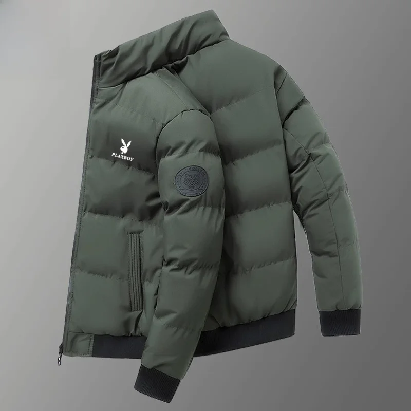   الرجال Thiened القطن Jaet الوقوف طوق أسفل معطف الخريف الشتاء جديد Faion العلامة التجارية الشباب ular طويل Sle لون نقي