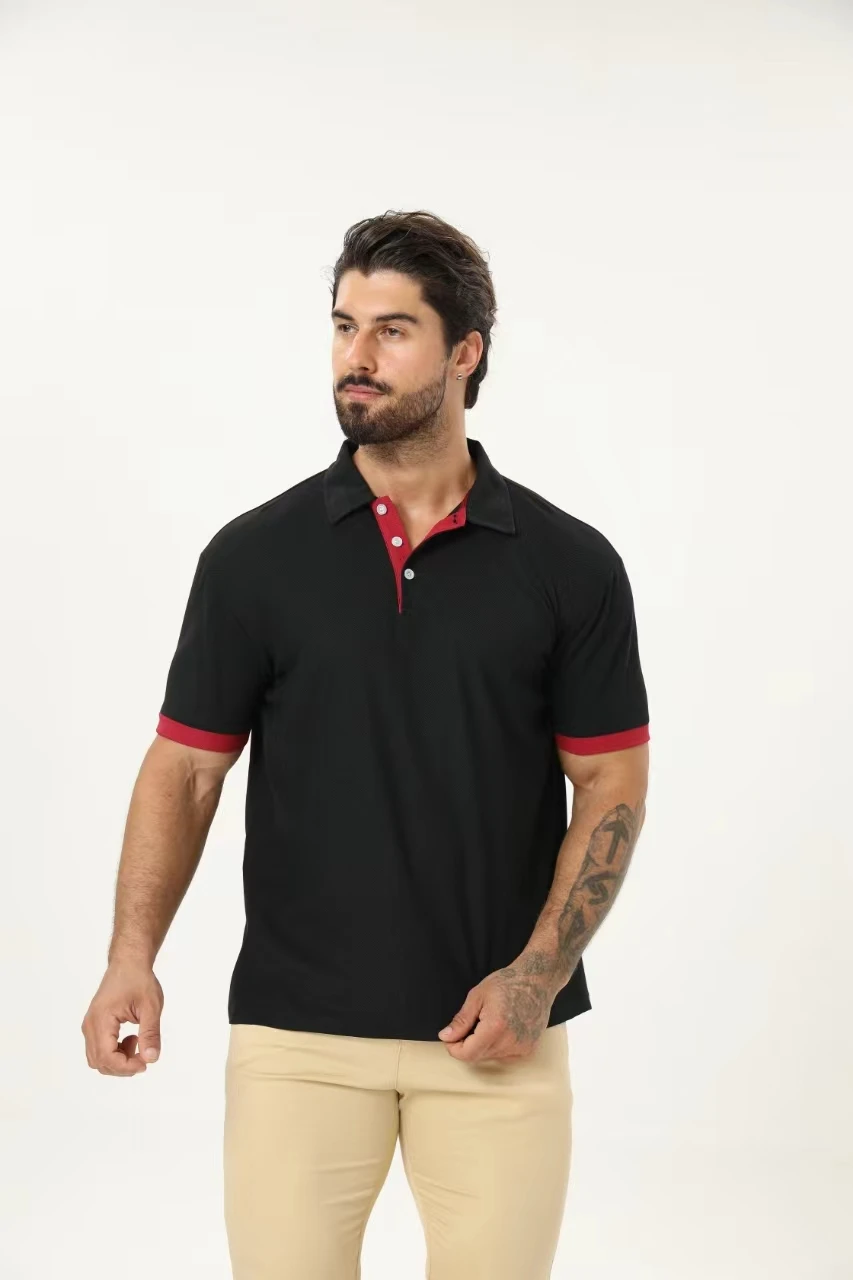 Men\'s Golf Shirt Polo Shirt Work Casual Lapel Short Sleeve Basic Modern Color Block Patchwork Spring & Summer Regular Fit