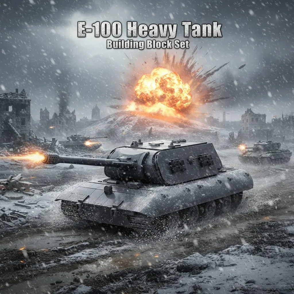 

Набор строительных блоков E-100 Heavy Tank из 1866 деталей - сборная модель-игрушка для украшения дома, идеальный праздничный подарок для детей и взрослых