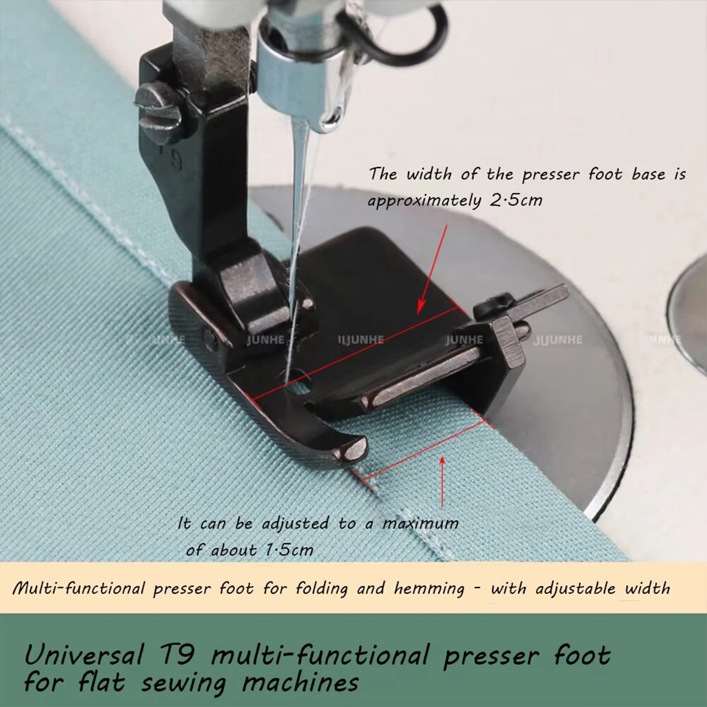 Industrial Flatbed Sewing Machine T9 Presser Foot-Multi-Functional Adjustable Presser Foot For Binding Webbing Hemming (Pants)