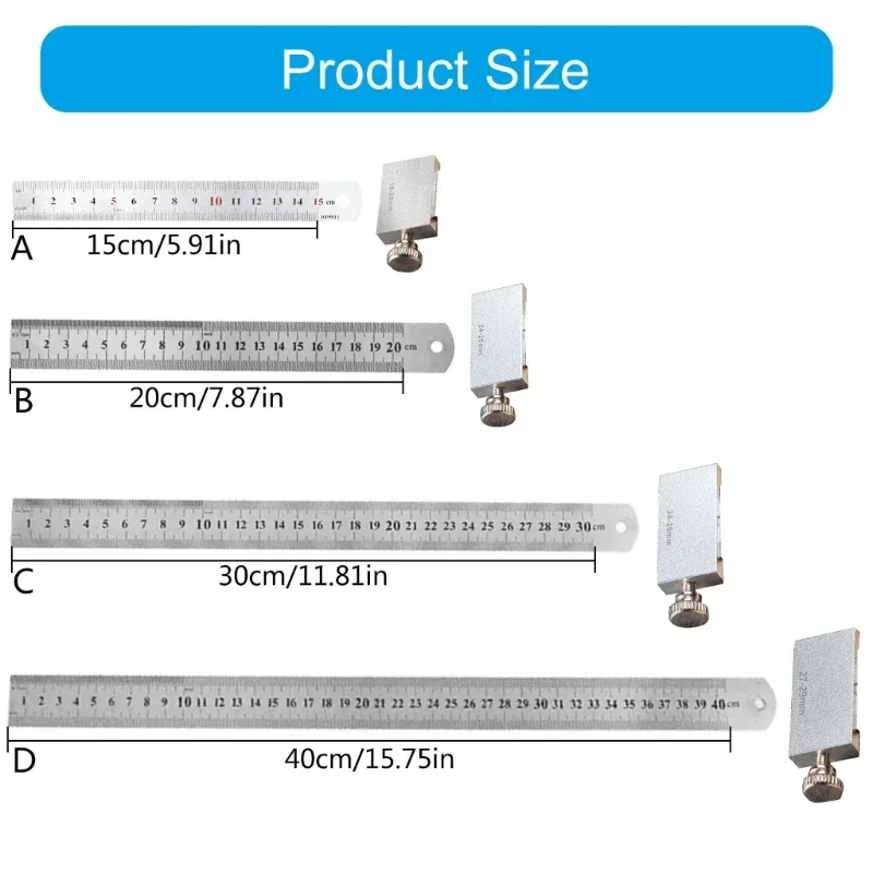 15/20/30/40cm H4GE marking ruler with sliding stop aluminum woodworking marking gauge