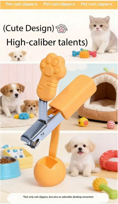 Anti-lost Integrated Protective Cover Pet Nail Clipper Sharp Blade Safety Nail Cutter for Kitten Puppy Small Dogs Cats