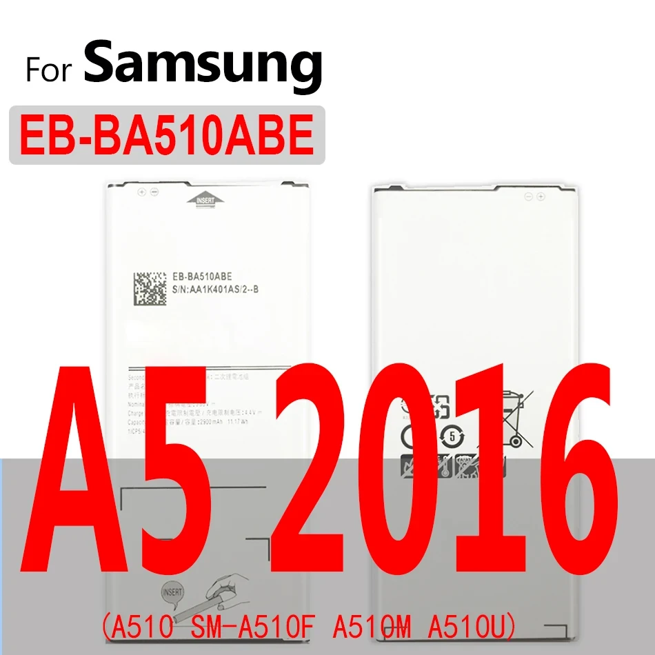 Battery For Samsung Galaxy A3 A5 A6 A7 A8 A9 Plus/J1 J2 J3 J5 J7 Prime 2015 2016 2017 2018 SM A300F A510F/M A520F A500F J120F/A