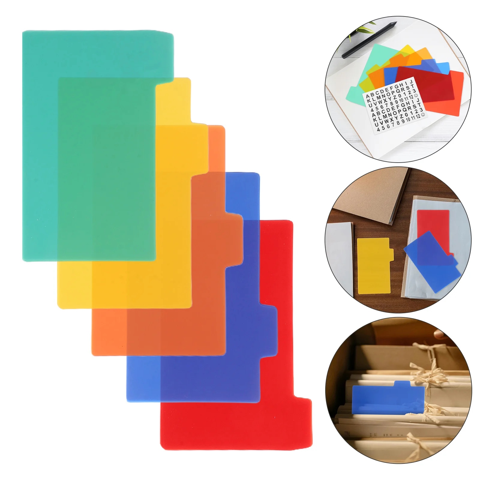 

1 Set Pvc Index Card Dividers Alphabet Number Stickers Recipe Organizer For Office Kitchen Study File Storage Multicolor