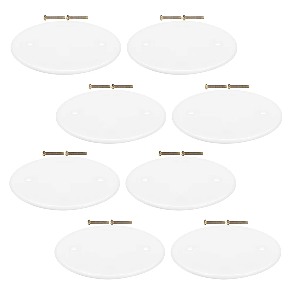 

8pcs White Blank Ceiling Plate Round Electrical Box Cover Modern Aesthetics Easy Installation Plastic Lamps Hole Outlet Covers