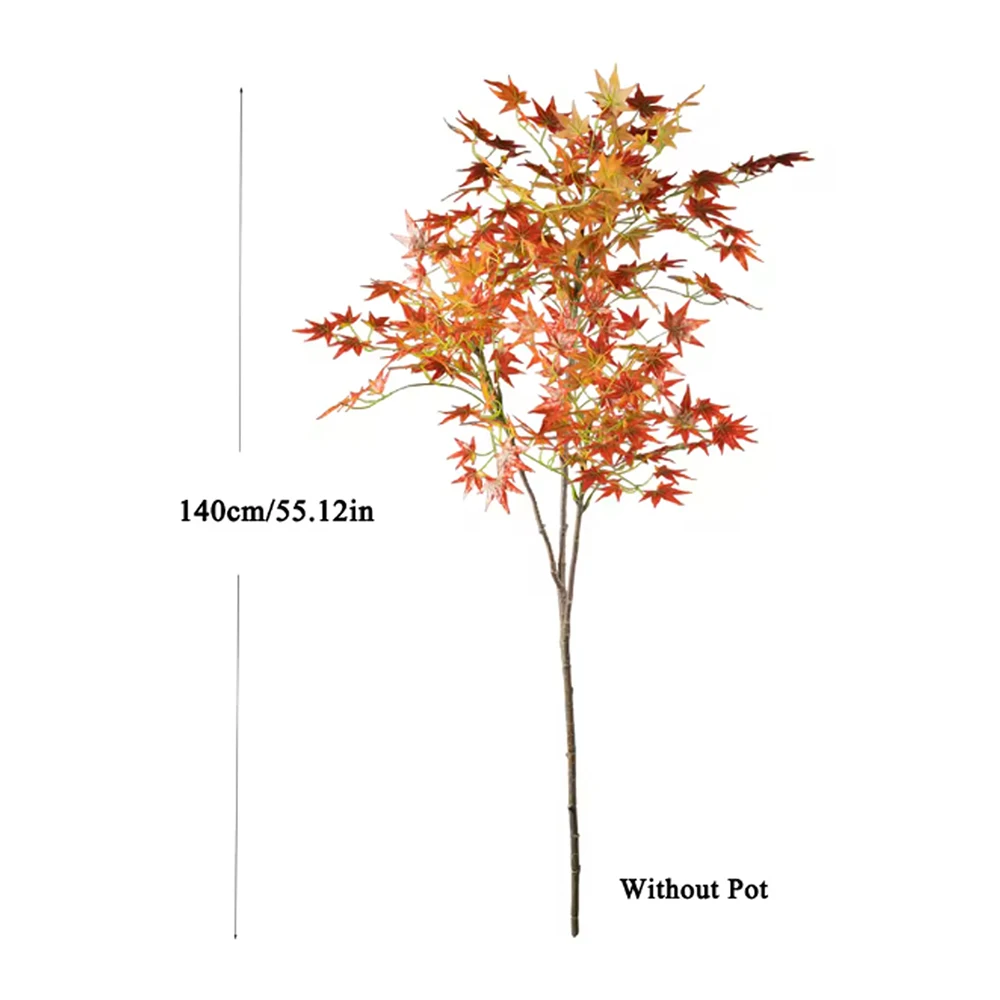 70-140 cm großer künstlicher Ahornbaum, tropische künstliche Palmenpflanzen, Seiden-Ahornblätter, künstliche Ficus-Pflanze für Haus- und Gartendekoration – Detail 11