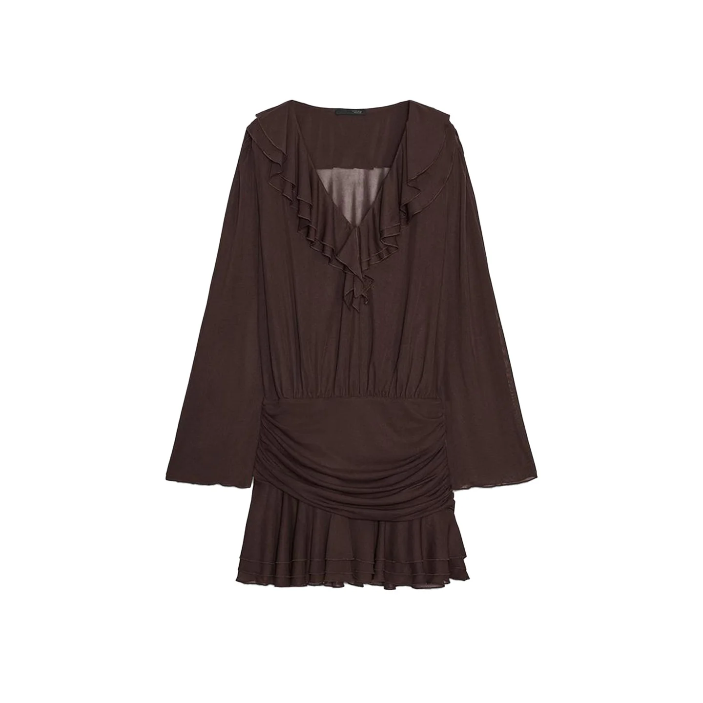 Outono novo sle feminino v-ne tea break dr longo sve em camadas decoração dr casual francês sle poliéster