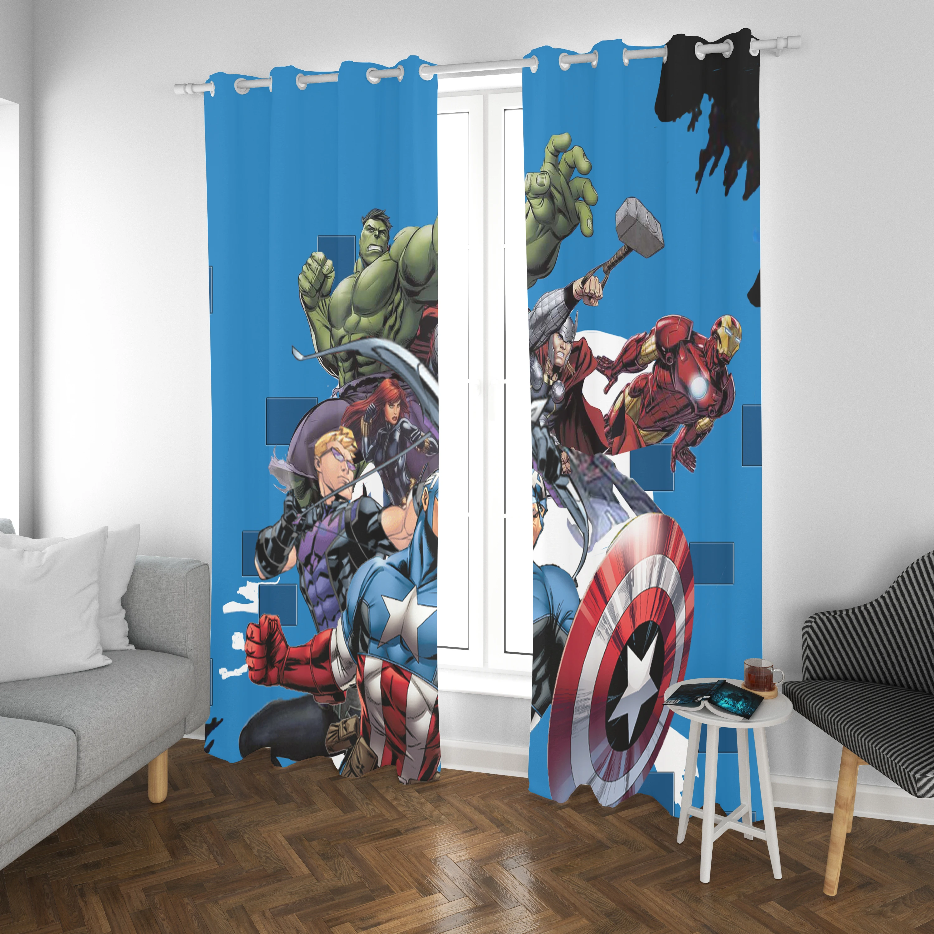 The Avengers Curtains For Living Room Bedroom Blackout Curtains 100% Polyester Home Suitable Children And Adults