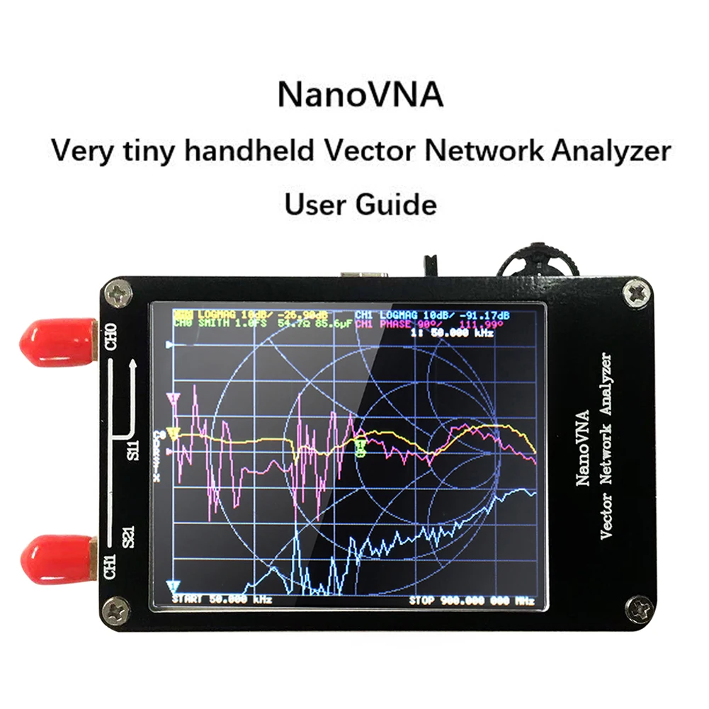 Handheld Vector Network Analyzer 50KHz-900MHz Digital Touching Screen Shortwave MF HF VHF UHF Antenna Analyzer Standing Waves