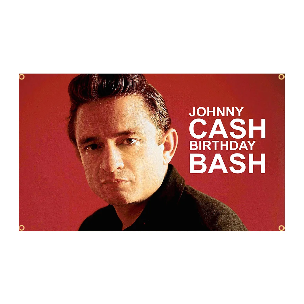 3x5FT Vintage Poster Country Music J-Johnny Cash Flag applicable to Polyester Printed Home or Outdoor Decoration flag