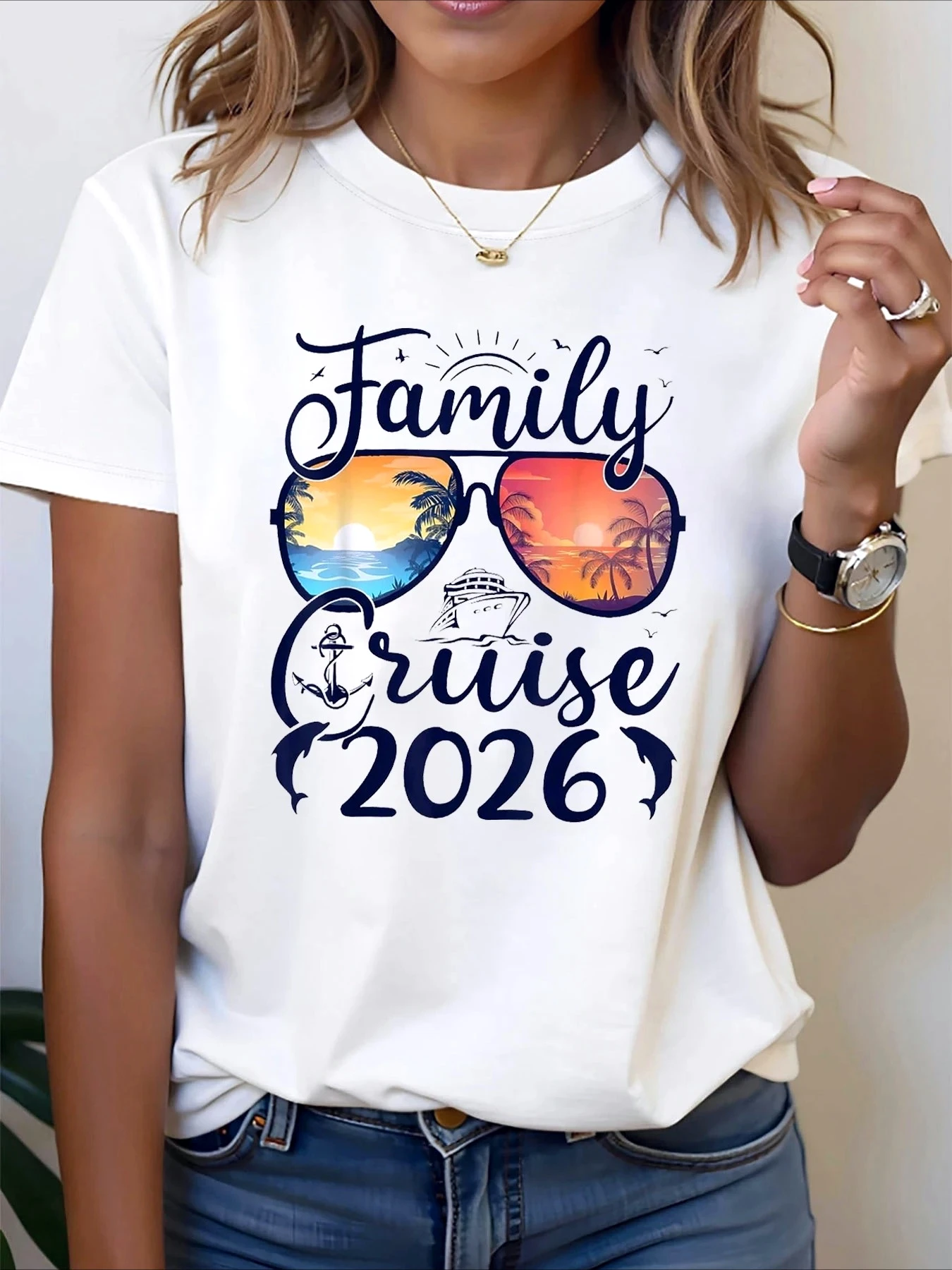 SUPER MAMIE D`Amour Letter Print Women's T-shirt Short Sleeve Family Love Crew Neck Casual Daily Top for Summer Y2k Tee Shirt