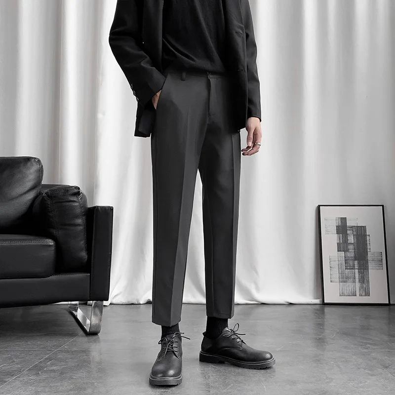 

Men Spring and Autumn New Dress Pants Korean Version of The Trend Slim-fit Small Feet Casual Pants Straight Leg Loose Suit Pants