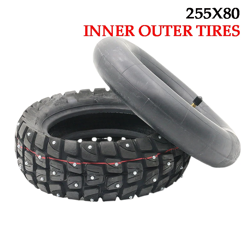 255x80 Snow Tire Inside Outside Tire Thickening Electric Scooter 10 Inch Cross Country Anti Skid Pedal Scooter