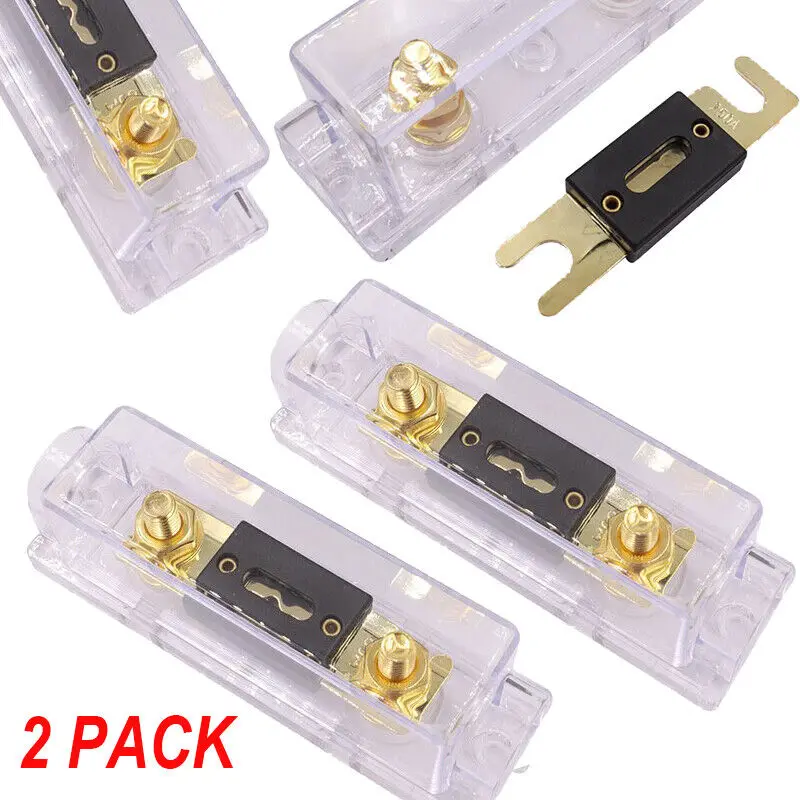 2pcs ANL Car Fuse Holder Bolt-on Blade Fuse Strong Conductivity Auto Audio Fuse Holder Fusible Link 50 60 80 100 150 250 300A