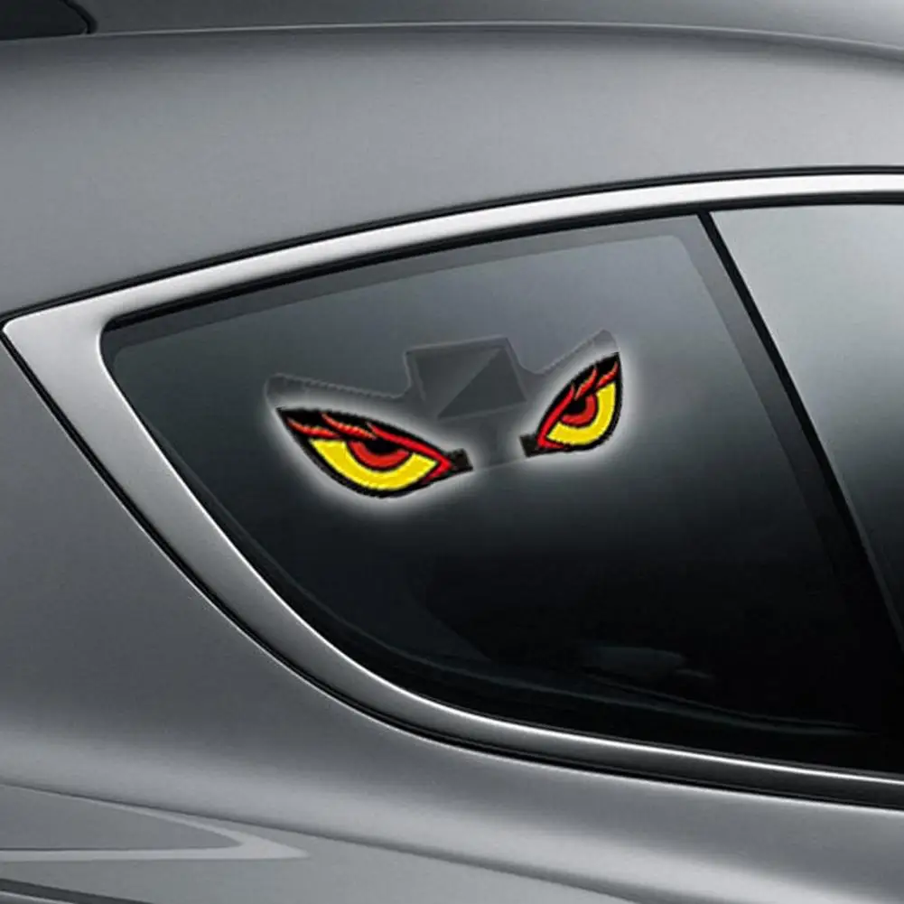 Dynamic Car Triangular Window Solar Warning Light Devil Eye Design Truck Decoration Light Solar Luminous Car LED Warning Light