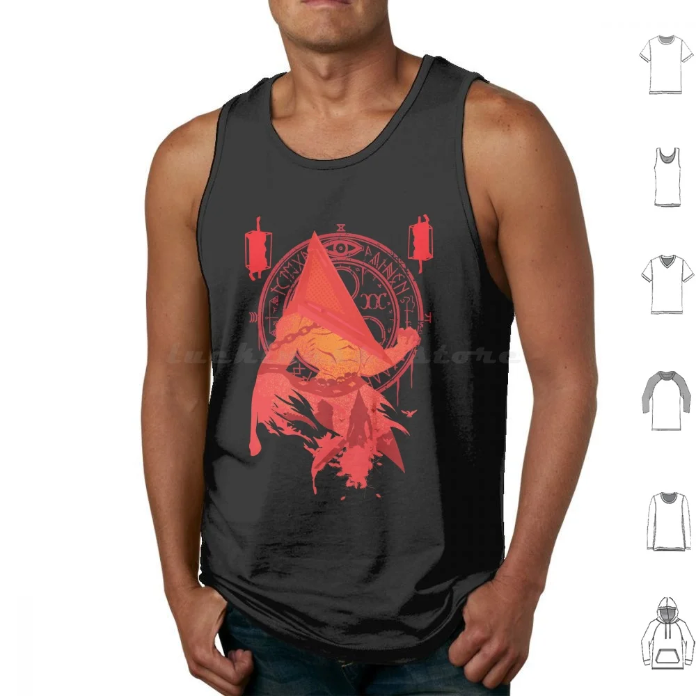 

Red Pyramid Thing Negative Space Tank Tops Print Cotton Red Pyramid Thing Pyramid Head Pyramid Thing Silent Of Sun Sun Hill