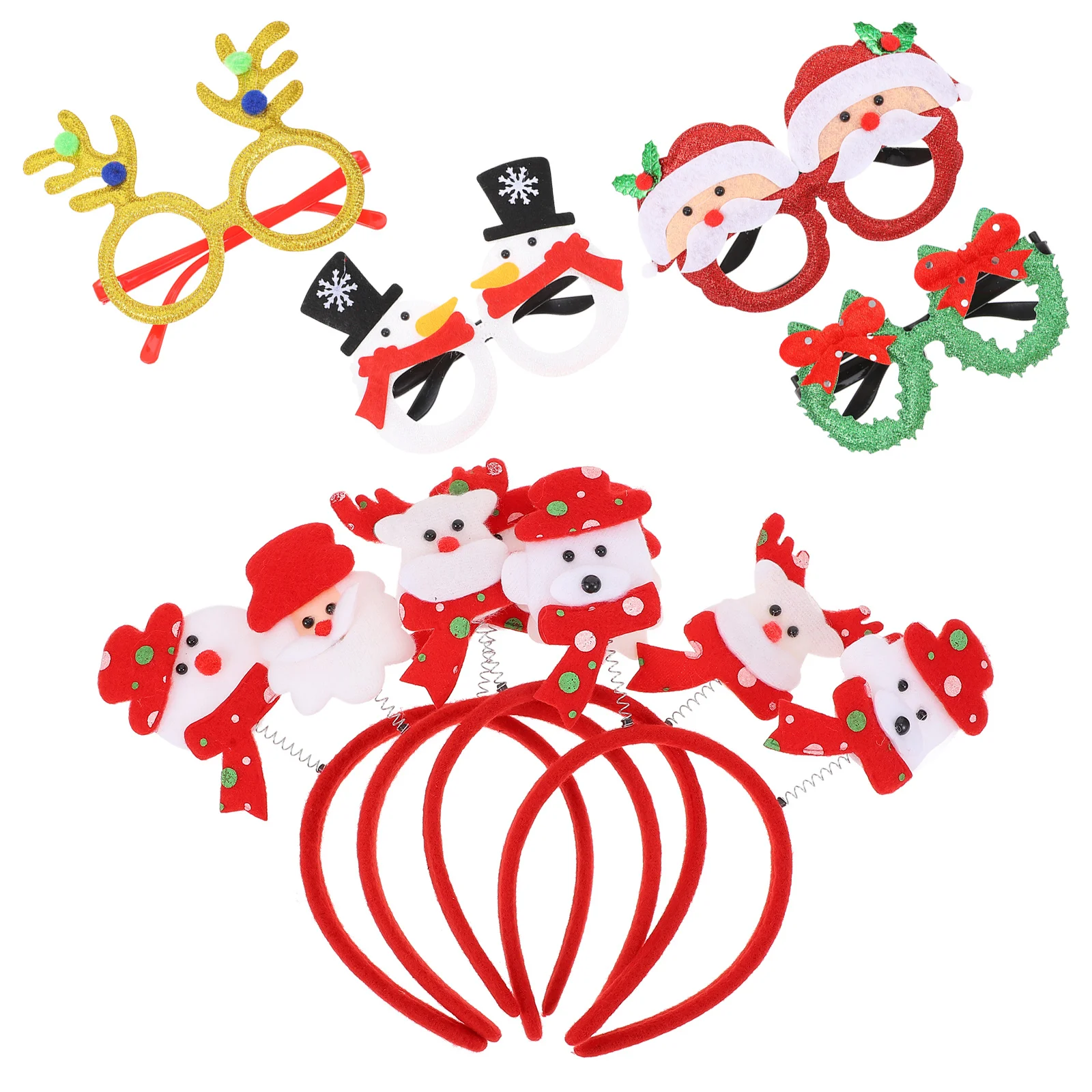 

1Set Christmas Eyeglasses Hair Ornament Premium Quality Lightweight Fun Festive Look Xmas Party Headdresses Decor Props