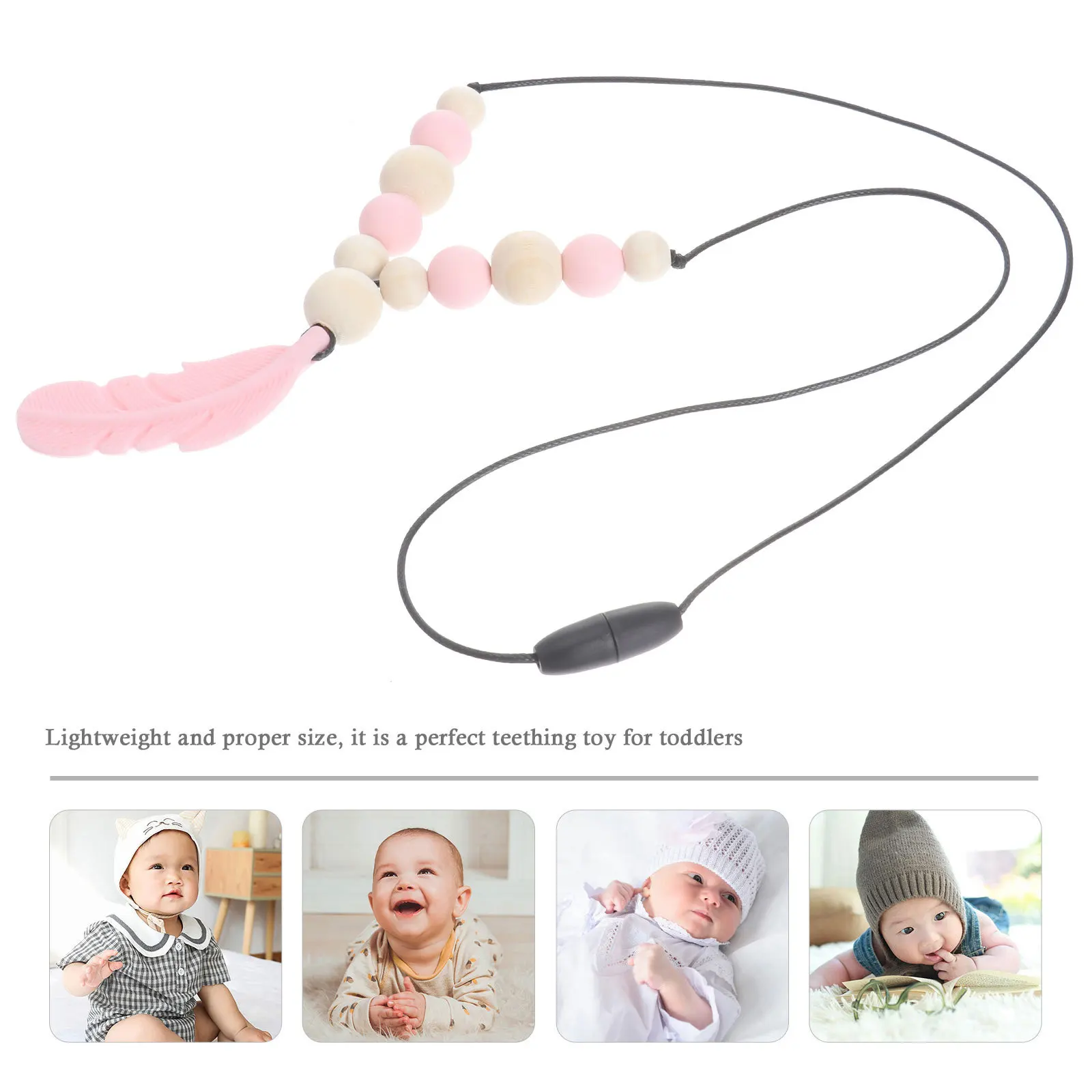 

Silicone Molar Necklace Newborn Teether Baby Soothing Infant Biting Gift Safe Durable Lightweight Attractive Appearance