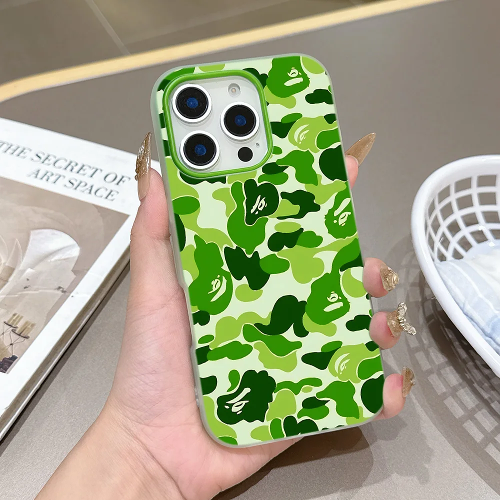 Modische Leoparden-Matte Bonbonfarben 2-in-1 Handyhülle für A-BAPES-Cool iPhone 18 17 17e Air 16e 16 15 14 13 Plus 12 11 Pro XR Max – Detail 5