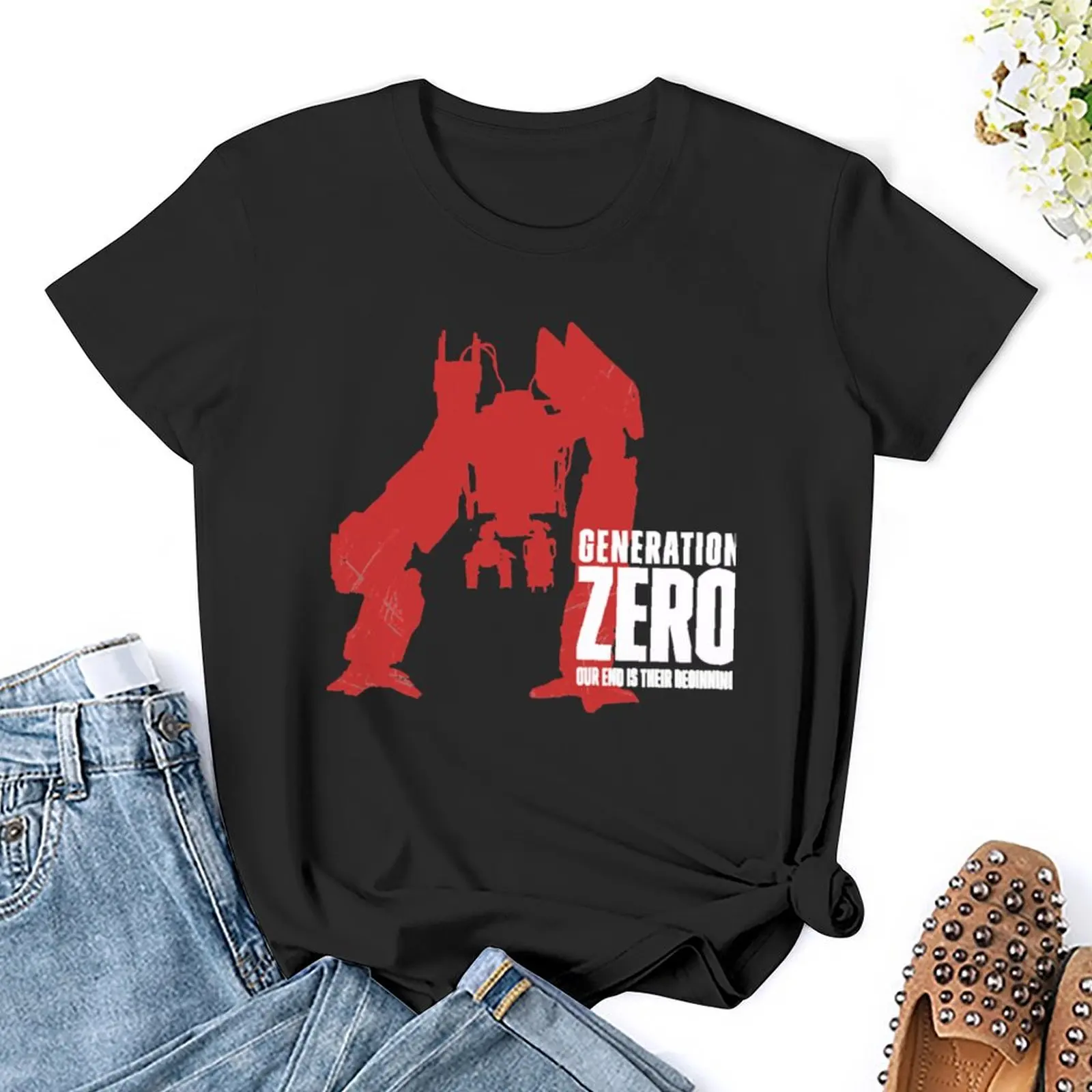 Camiseta clásica Generation Zero para mujer, Ropa de señora, camisetas divertidas de gran tamaño para mujer, gráfico