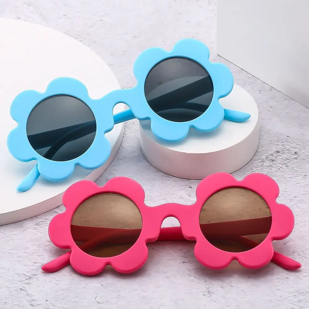 Trendy Round Sunflower Sunglasses UV400 Protection Y2K Flower Shades Sun Glasses for Women