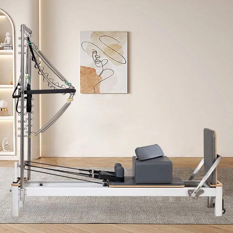 YTYIN Heavy Duty Adjustable Aluminum Alloy Pilates Reformer With Tower -proof Health Equipment For Commercial Studio