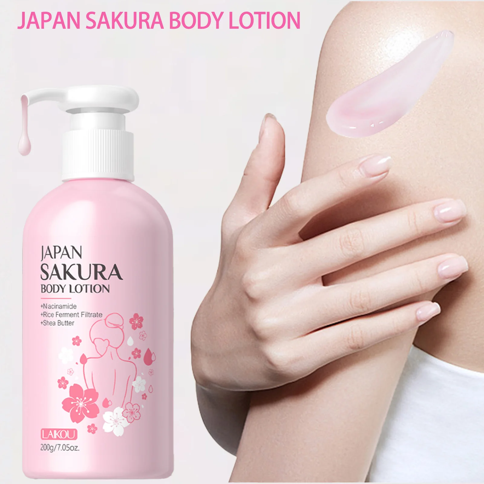 لوشن الجسم Laikou Cherry Blossom مرطب وإصلاح الشتاء المتشقق للعناية بالبشرة ترطيب بدون دهن 200 جرام