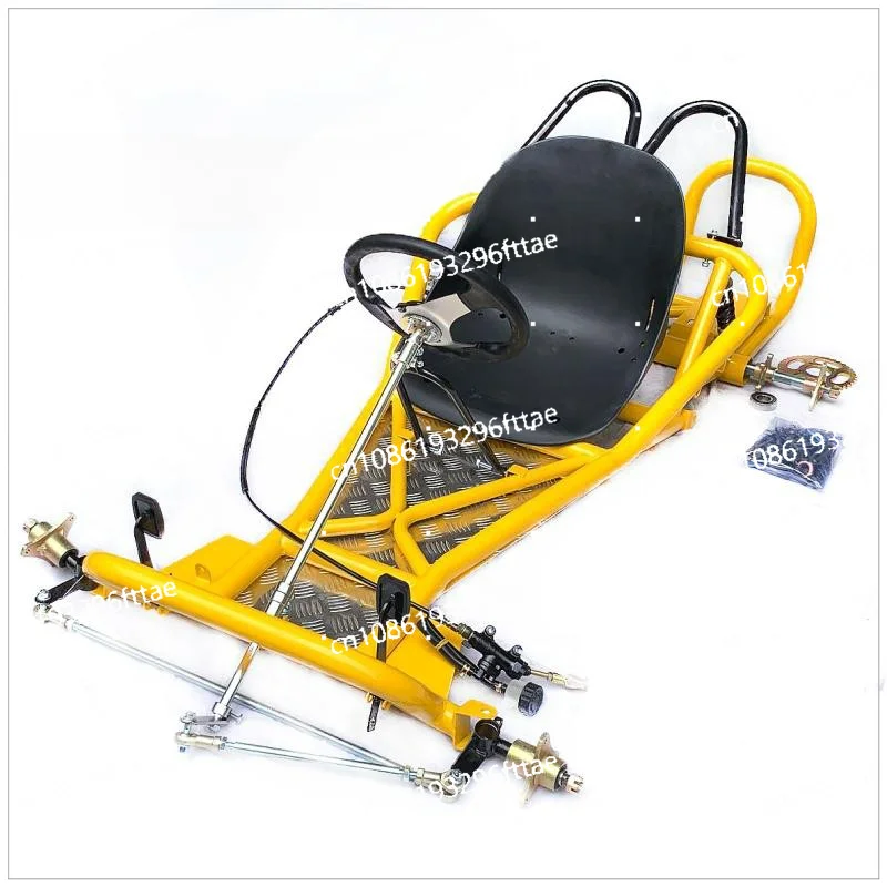 

168CC four-wheel motorcycle drift kart modification parts frame body front steering rear axle rear axle brake full set