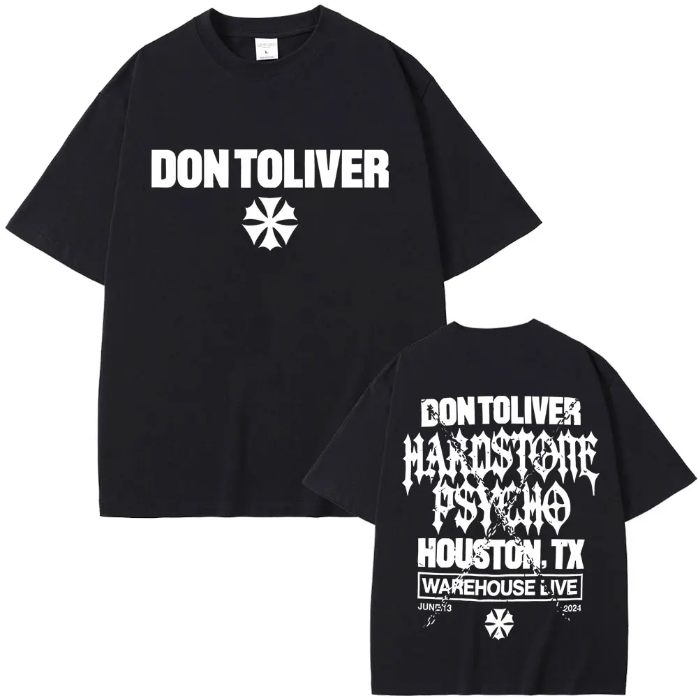 Vintage Rapper Don Toliver Hardstone Psycho Graphic T-shirt Men Fashion Hip Hop Gothic Tshirt Men's Punk Rock Oversized T Shirts