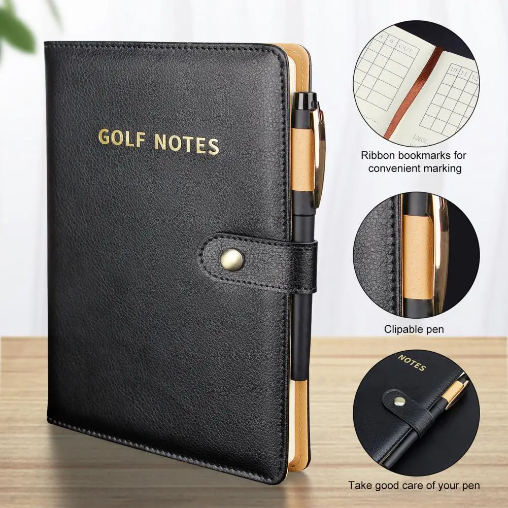 High-quality Golf Score Tracker Golf Scorebook Waterproof Golf Scorecard Book Faux Leather Journal Notebook Portable for Men